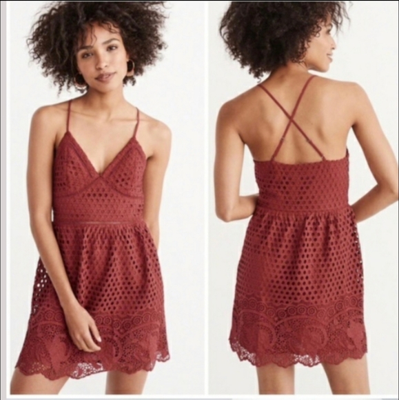 🌷 ABERCROMBIE PINK LACE DRESS 🌷 - Picture 3 of 4